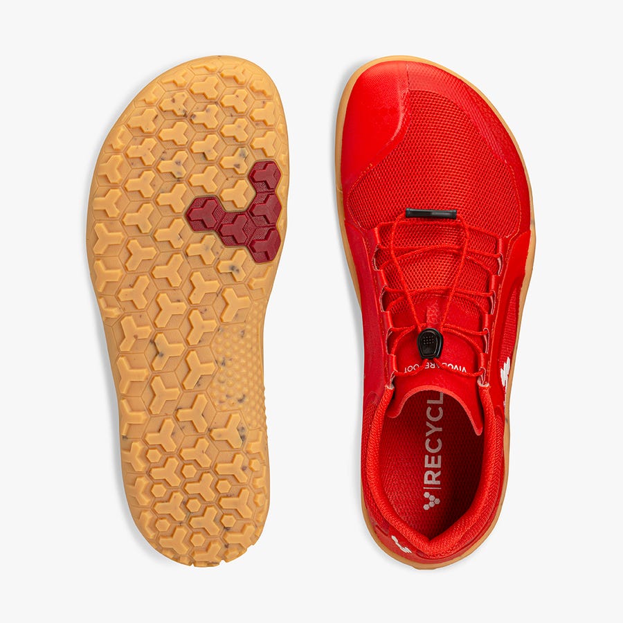 Red Men's Vivobarefoot Primus Trail II FG Training Shoes | Philippines 0054WNBY